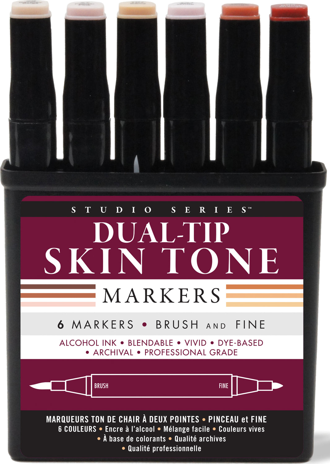 Studio Series Professional Alcohol Markers - Skin Tones - 6 Pack