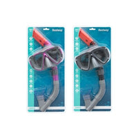 Two adult snorkel and mask sets in a blister packaging.