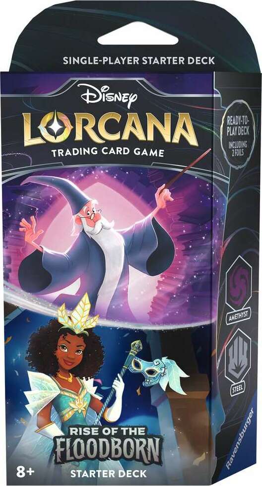 Disney Lorcana: Rise of the Floodborn TCG Starter Deck Amethyst and Steel