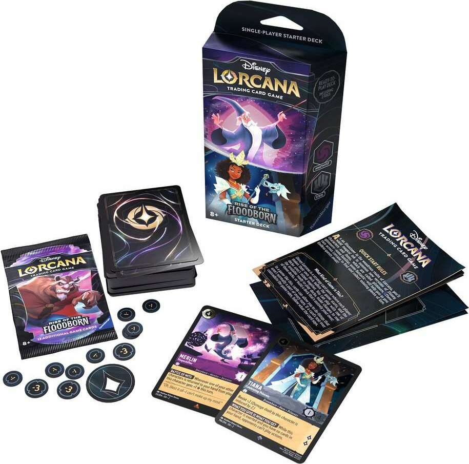 Disney Lorcana: Rise of the Floodborn TCG Starter Deck Amethyst and Steel