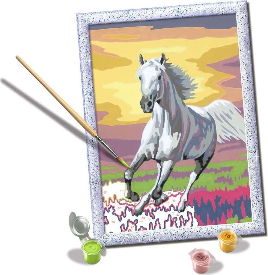 CreArt - Horse at Sunset D/F/I/EN/E/PT - Paint by numbers for kids 9 years up