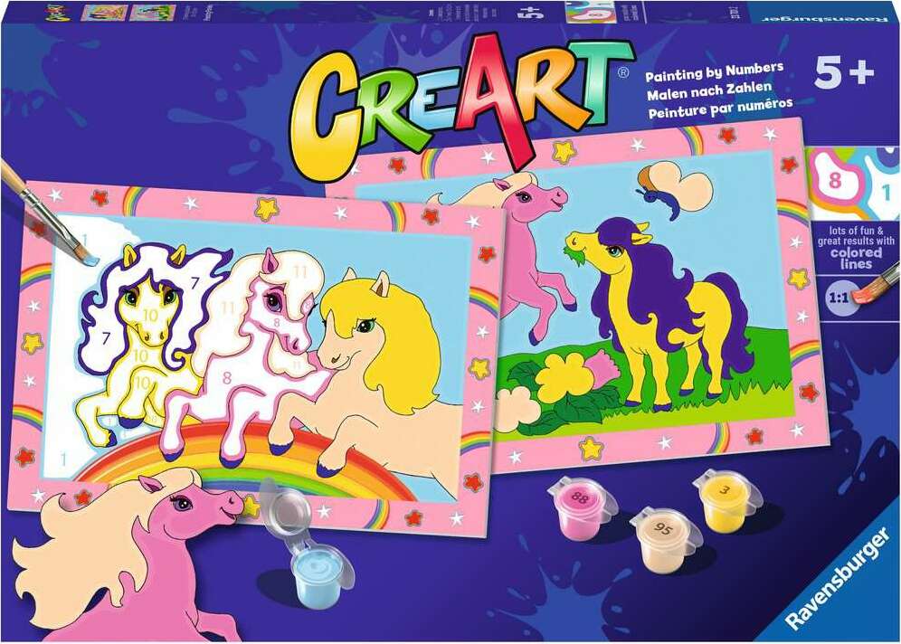 CreArt Jr: Paint-By-Number - Prancing Ponies (2 images)