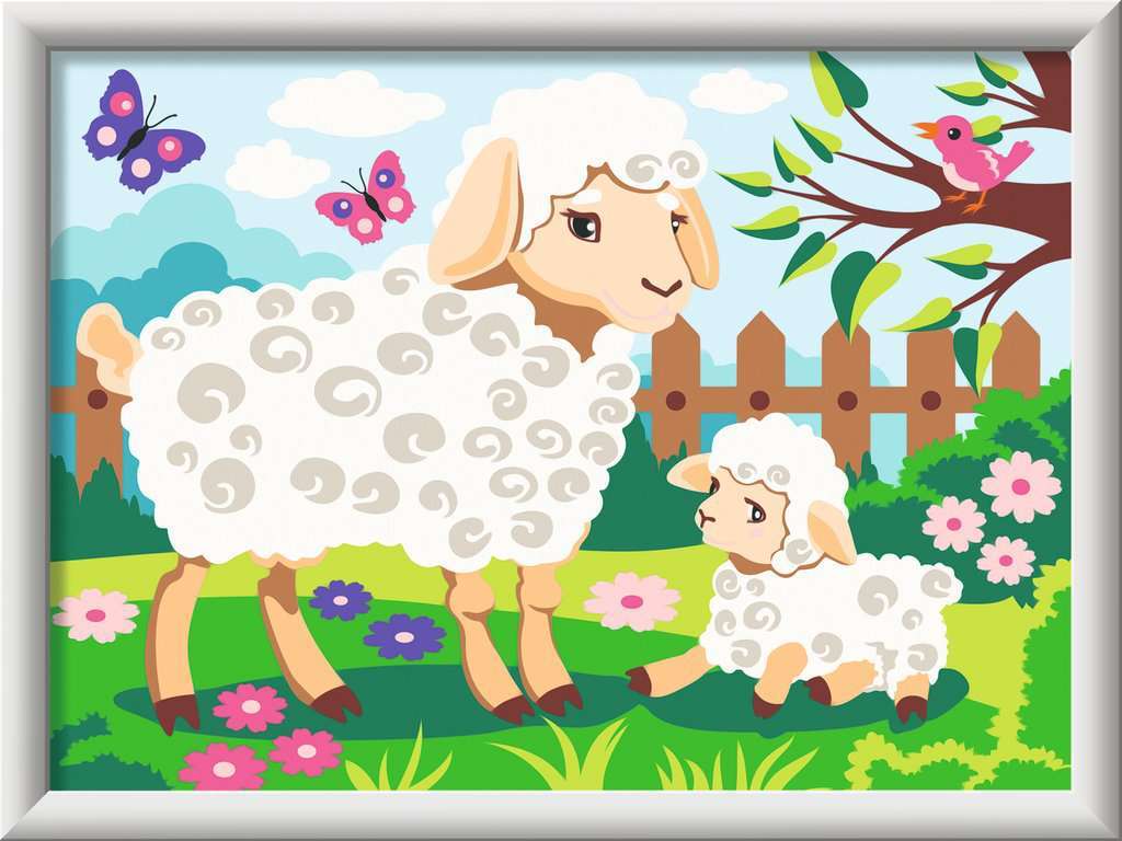 CreArt - Sheep and Lamb - Paint by numbers for kids 9 years up