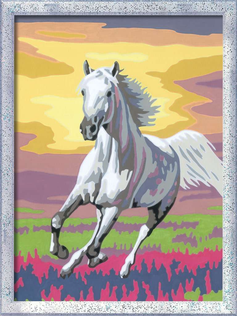 CreArt: Horse at Sunset w/Glitter 7x10