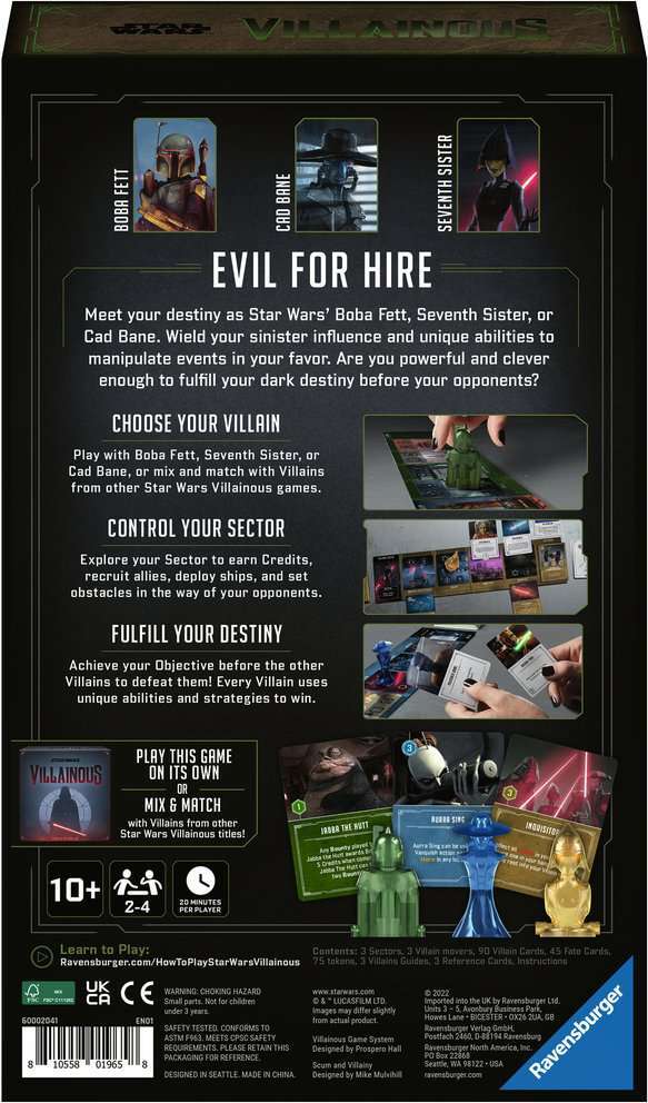 Star Wars Scum and Villainy　スター・ウォーズ Ravensburger Star Wars Villainous Scum And Villainy| Radar Toys