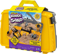 Kinetic Sand, Construction Site Folding Sandbox Playset with Vehicle and 2Lbs Sand