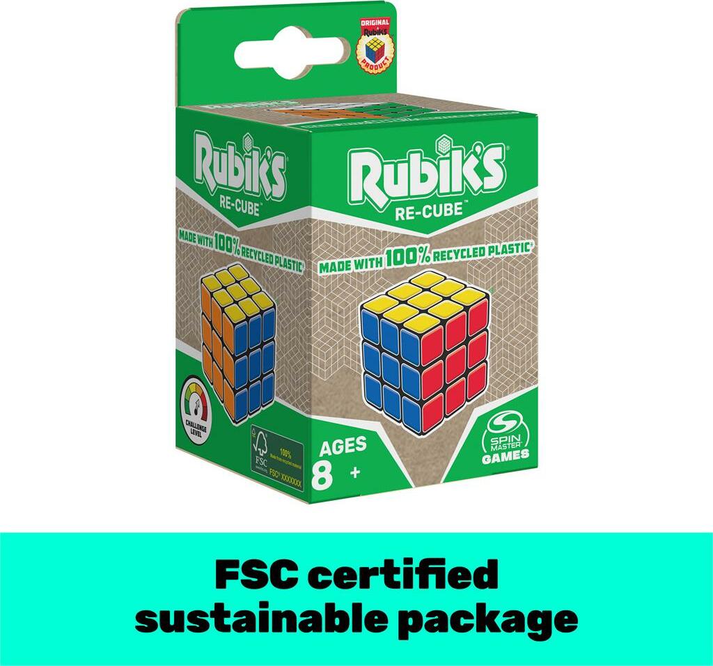 Rubik's: Re-Cube - The Original 3x3 Cube Made with 100% Recycled Plastic