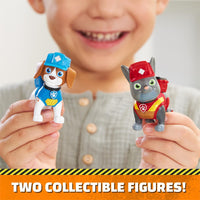 Rubble & Crew, Charger and Wheeler Action Figures Set, with 3 Oz of Kinetic Build-It Sand