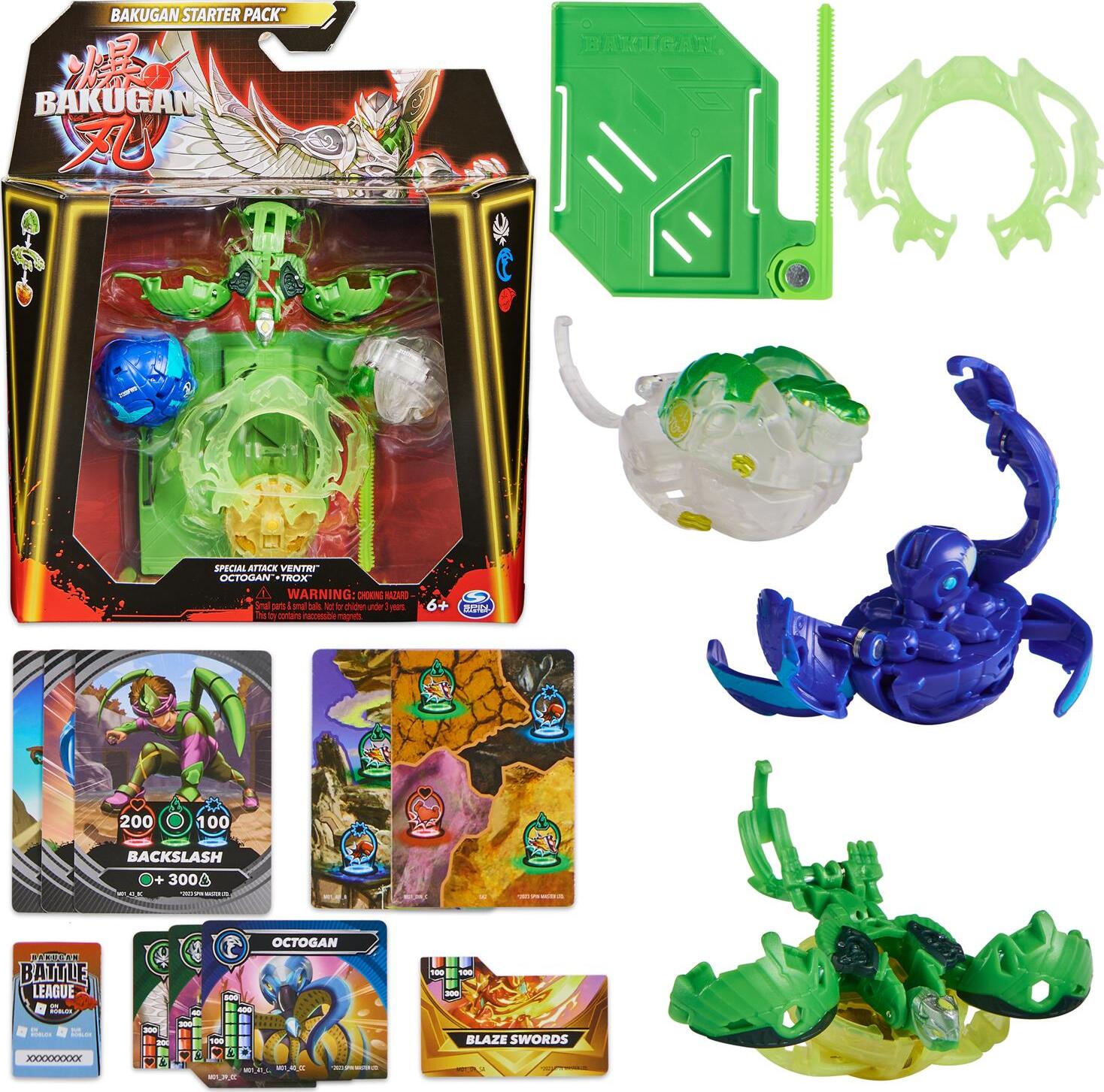Bakugan Starter 3-Pack, Customizable Spinning Action Figures and Trading Cards (assorted)