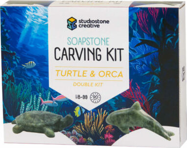 Double Kit: Turtle & Orca Soapstone Carving Kit