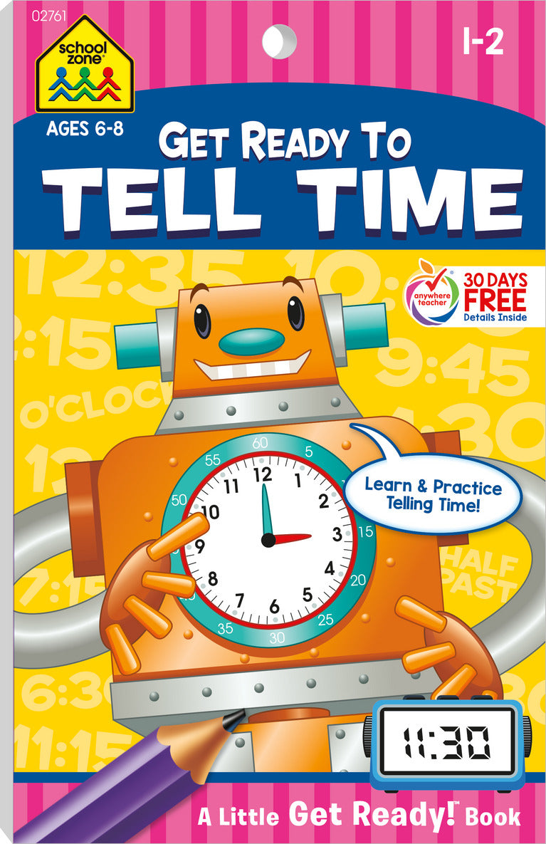 Get Ready To Tell Time Grades 1-2 Workbook