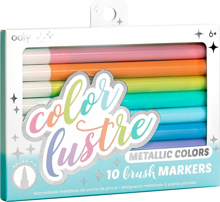 Color Lustre Metallic Colors Brush Markers