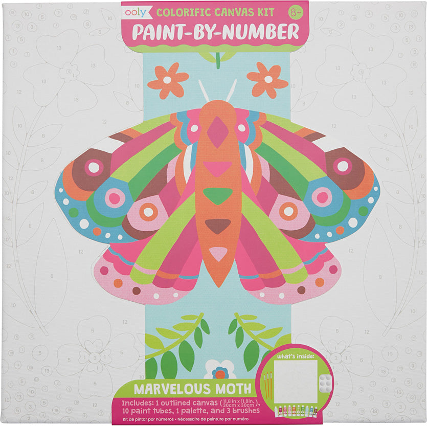 Colorific Canvas Kit Paint-By-Number Kit: Marvelous Moth