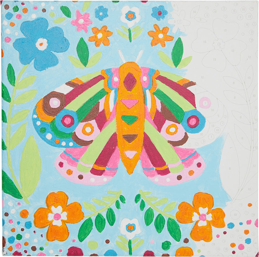 Colorific Canvas Kit Paint-By-Number Kit: Marvelous Moth