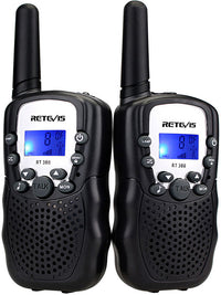 Retevis RT388 2 pcs Kids Walkie Talkies with Flashlight - Black