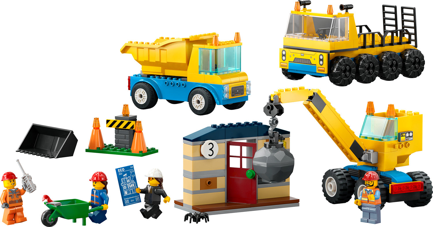 LEGO CITY Construction Trucks and Wrecking Ball Crane