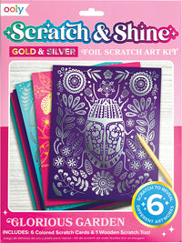 Scratch & Shine Foil Scratch Art Kit - Glorious Garden