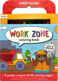 Carry Along Work Zone Coloring Book and Crayon Set