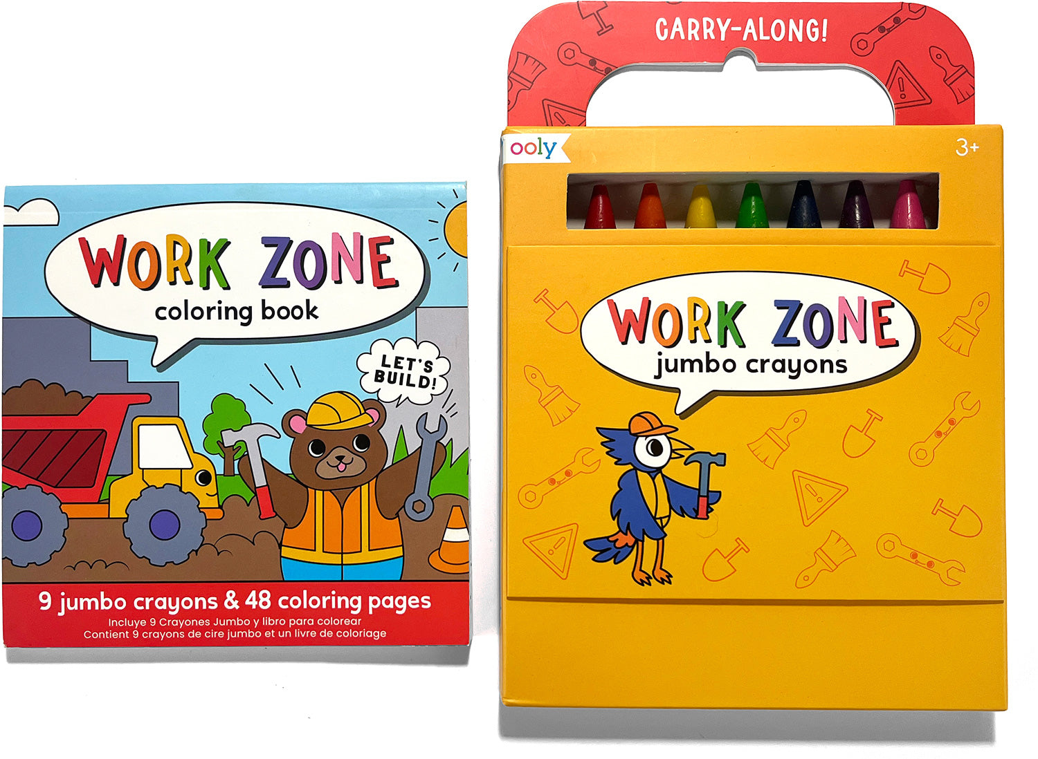 Carry Along Work Zone Coloring Book and Crayon Set