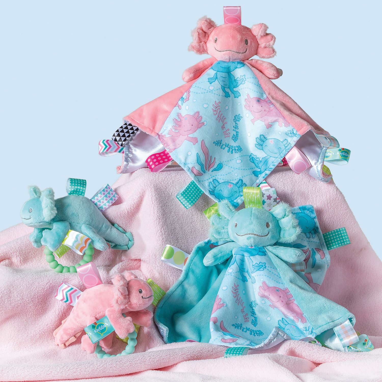 Taggies Lizzy Axolotl Character Blanket Pink – Awesome Toys & Gifts