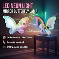 Acrylic frame Desk top/ Wall neon sign-RGB lights & Mirror-Butterfly
