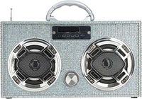 Bluetooth FM Radio W LED Speakers Iridescent Bling Boombox