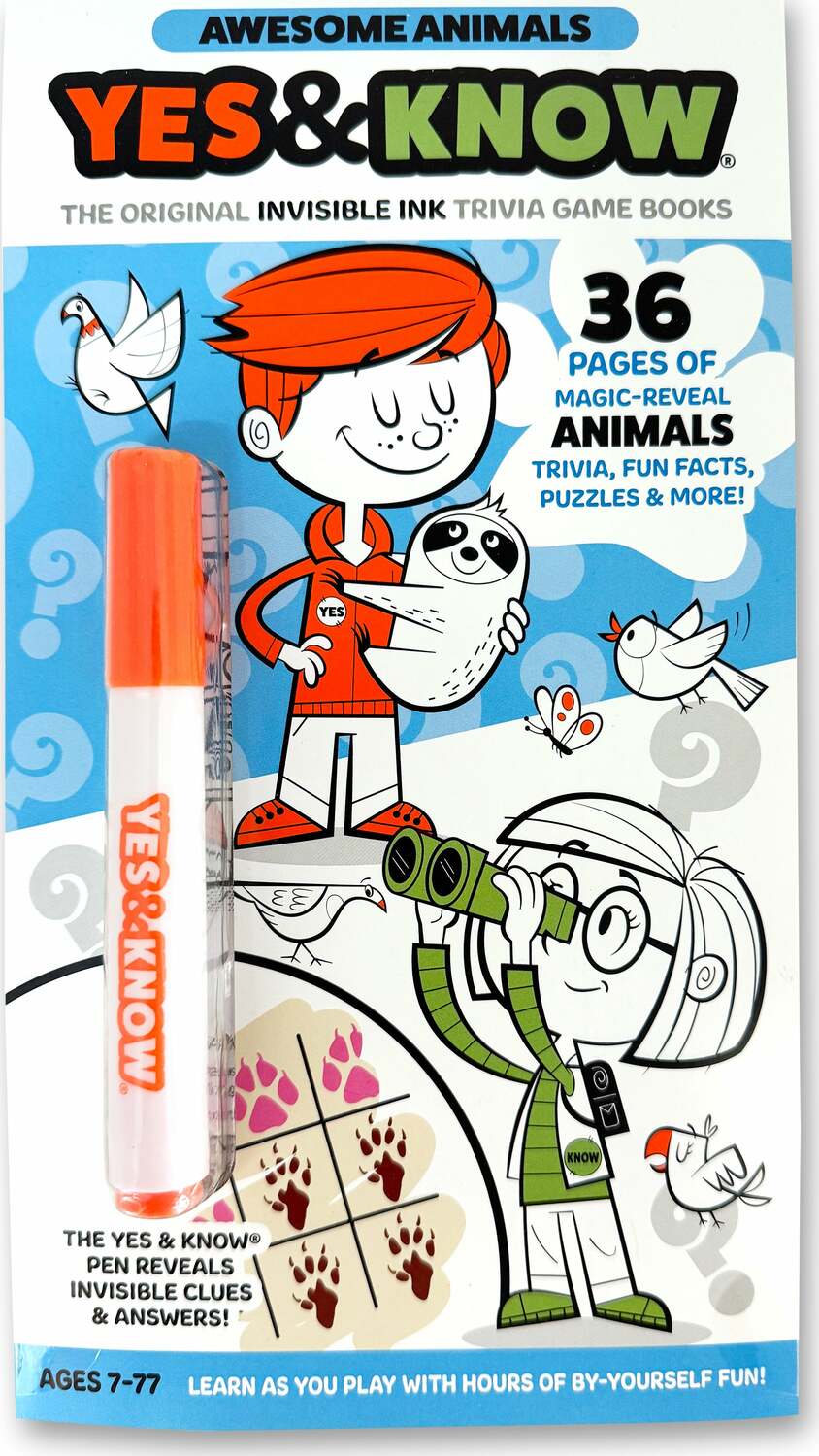 The Original Yes and Know Invisible Ink Trivia Game Books: Awesome Animals