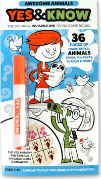 The Original Yes and Know Invisible Ink Trivia Game Books: Awesome Animals