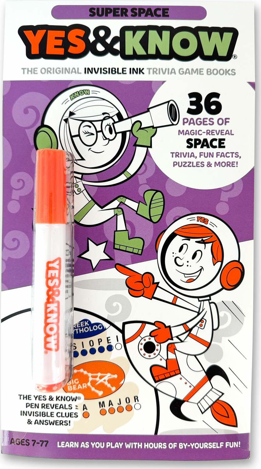 The Original Yes and Know Invisible Ink Trivia Game Books: Super Space