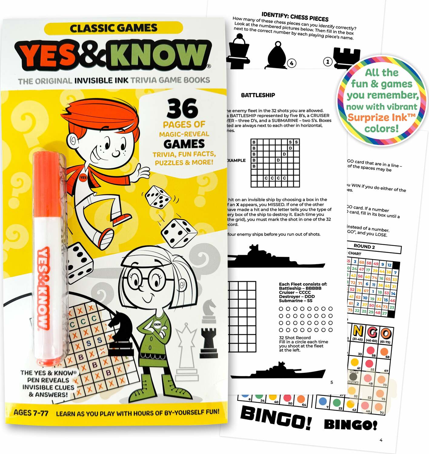 The Original Yes and Know Invisible Ink Trivia Game Books: Classic Games