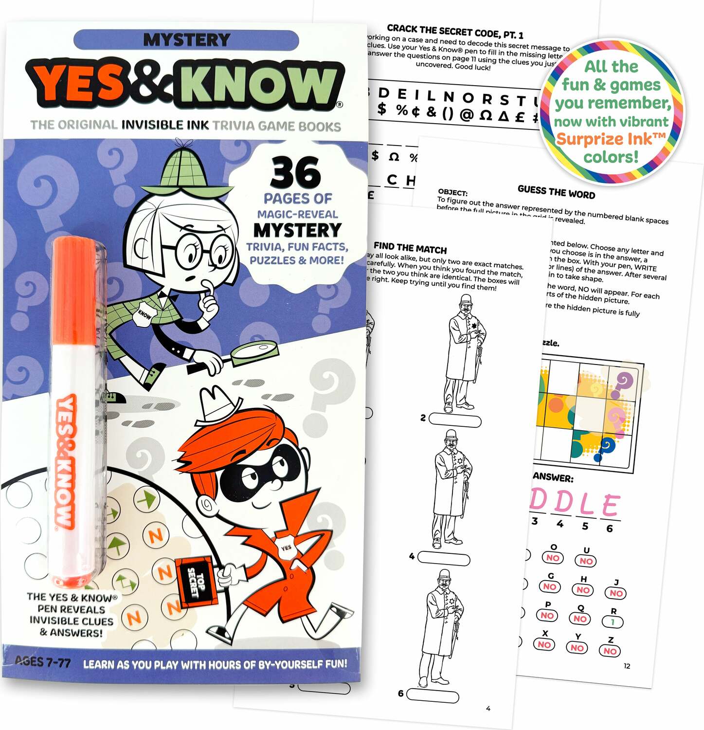 The Original Yes and Know Invisible Ink Trivia Game Books: Mystery