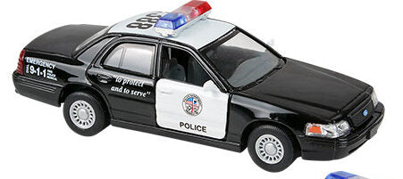 5" Die-cast Pull Back Ford Crown Victoria Police Car