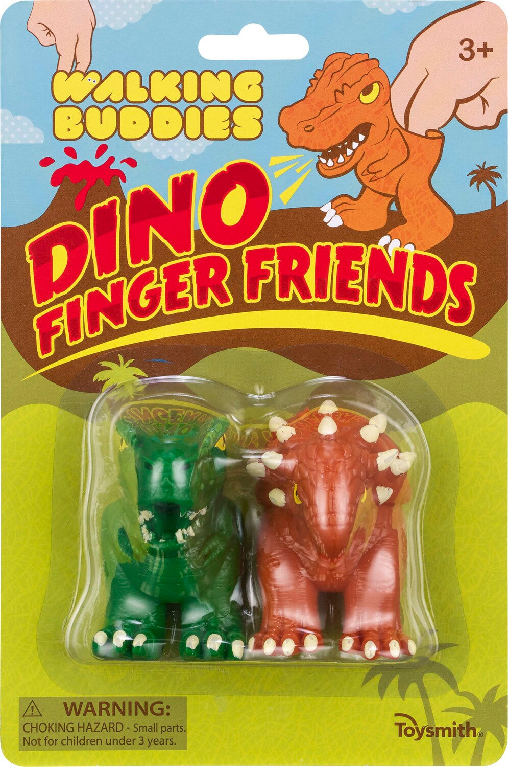Dino Finger Puppets - Pair of 2 ((Assorted Colors) and Styles)