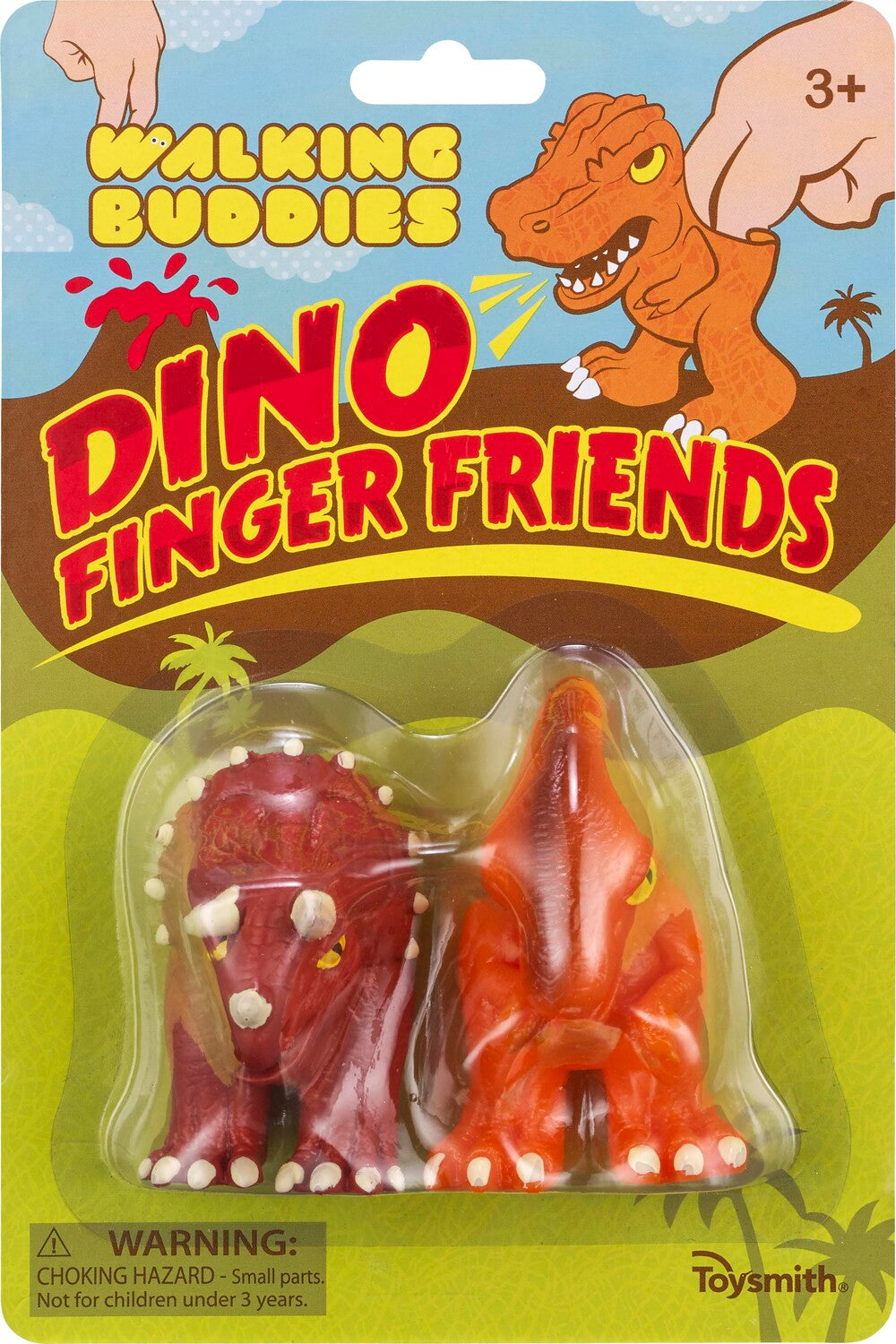 Dino Finger Puppets - Pair of 2 ((Assorted Colors) and Styles)