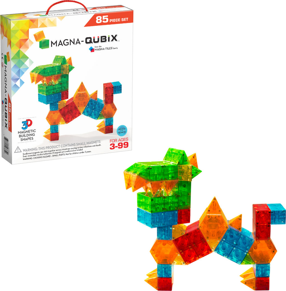 MAGNA-QUBIX® 85-Piece Magnetic Construction Set, From MAGNA-TILES®, The ORIGINAL Magnetic Building Brand