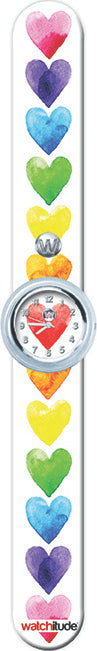 Watercolor Hearts - Watchitude Slap Watch