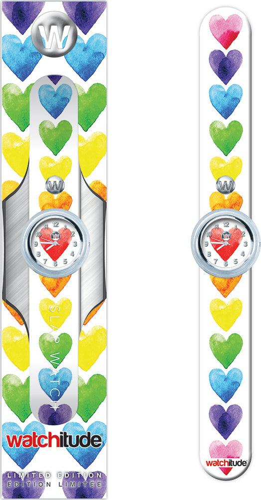 Watercolor Hearts - Watchitude Slap Watch