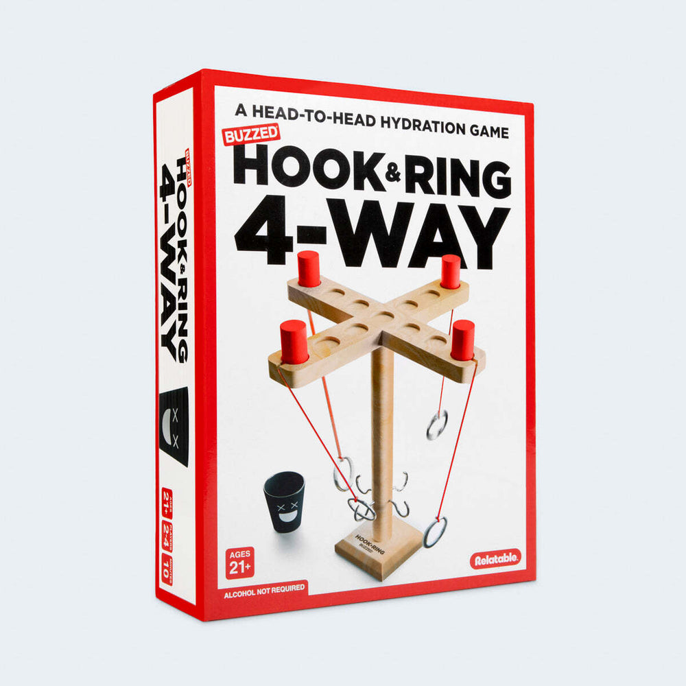 Buzzed 4-Way Hook & Ring Drinking Game  -  The Ring Toss to Rule All