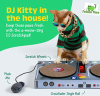 DJ Scratchpad by Relatable, Includes Box With 2 Scratch Wheels, 1 Plastic Ball With Bell, And Attached Microphone Plush