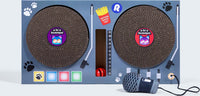 DJ Scratchpad by Relatable, Includes Box With 2 Scratch Wheels, 1 Plastic Ball With Bell, And Attached Microphone Plush
