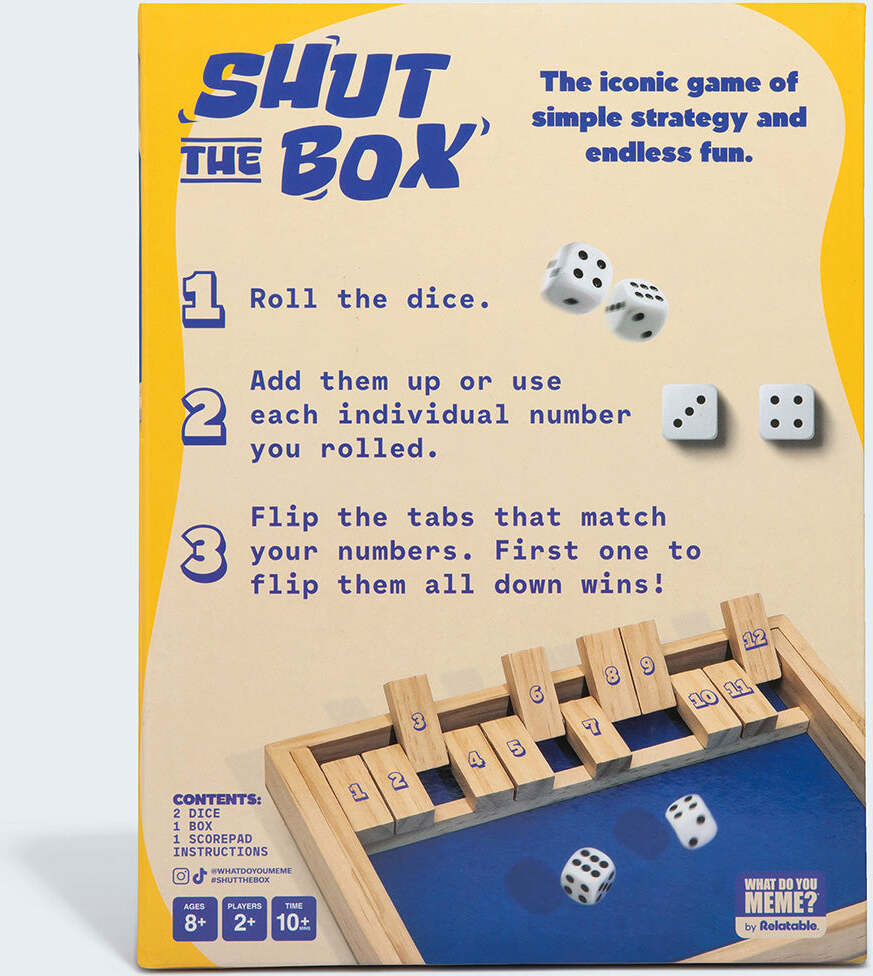 Shut The Box by Relatable, The Classic Choice for Tabletop Games