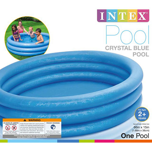 Intex Pool 3-ring 66" X 16" Crystal Blue Age 3+ Shelf Box
