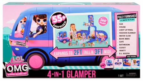 LOL Surprise OMG Glamper Fashion Camper w/ 55+ Surprises Kids Gift Set OPEN  BOX