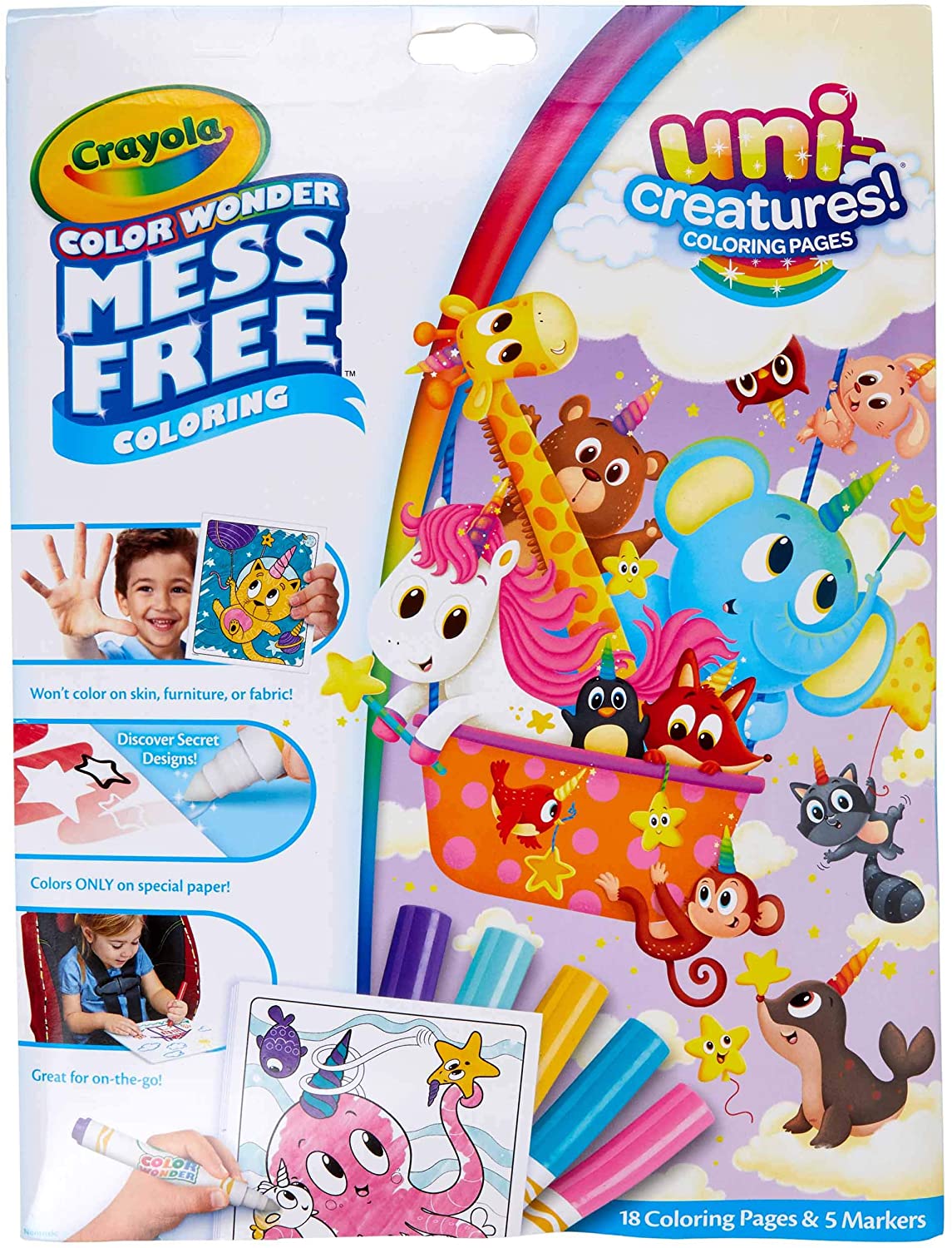 Crayola Color Wonder Unicreatures, Mess Free Coloring Pages & Markers, Gift  for Kids, Age 3, 4, 5, 6