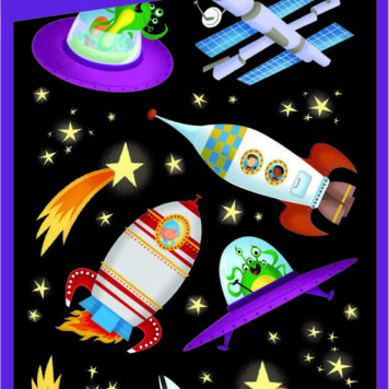 Space_Glowinthedark Stickers