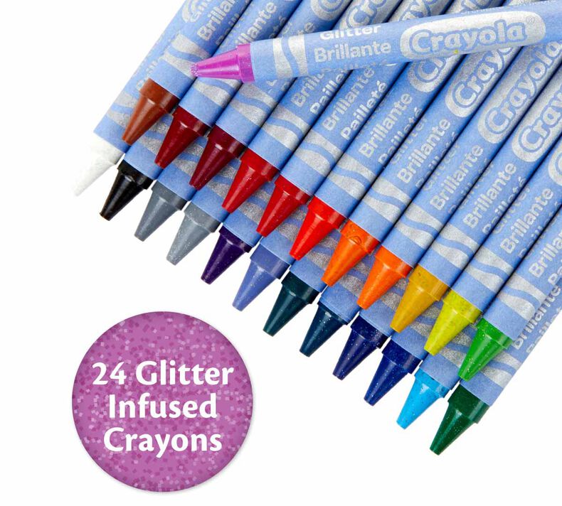 24 Pack Glitter Crayons – Awesome Toys Gifts