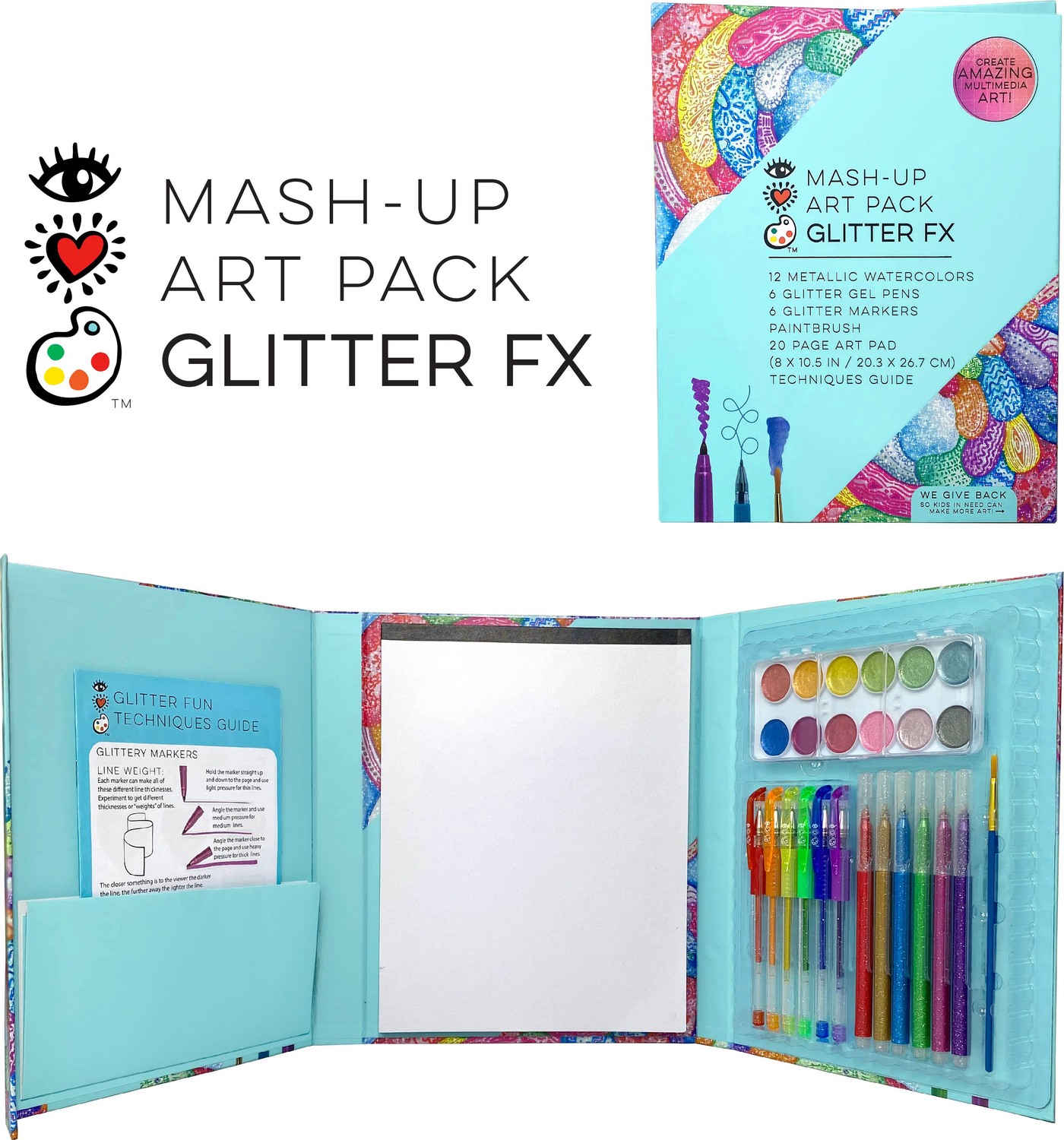 iHeart Art Mash-up Art Pack Glitter Fx All In One Art Portfolio Set –  Awesome Toys Gifts